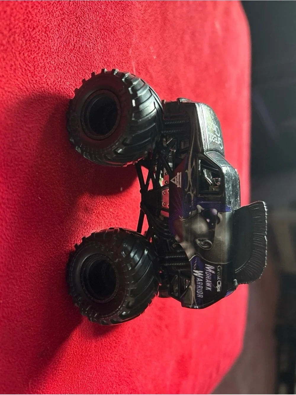 Hot Wheels Monster Jam Truck Mohawk Warrior, Great Clips, Black Rim Variant